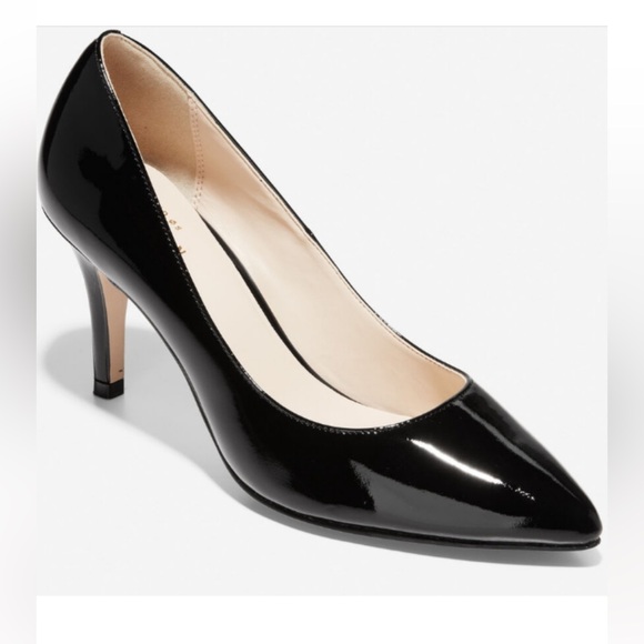 Cole Haan Grand OS Signature Heels Black Patent 9AA Pointy - Picture 1 of 10